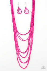 Paparazzi "Totally Tonga" Pink Necklace & Earring Set Paparazzi Jewelry