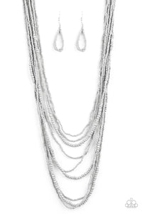 Paparazzi "Totally Tonga" Silver Necklace & Earring Set Paparazzi Jewelry