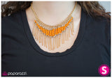 Paparazzi "Queen Of the Desert - Orange" necklace Paparazzi Jewelry