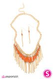 Paparazzi "Queen Of the Desert - Orange" necklace Paparazzi Jewelry