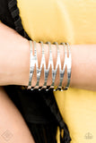 Paparazzi VINTAGE VAULT "Keep Them On Edge" FASHION FIX Silver Bracelet Paparazzi Jewelry