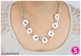 Paparazzi "An Open DISCussion" White Necklace & Earring Set Paparazzi Jewelry