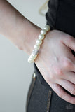 Paparazzi VINTAGE VAULT "POSHing Your Luck" White Bracelet Paparazzi Jewelry