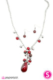 Paparazzi "Along For The Ride" Red Necklace & Earring Set Paparazzi Jewelry