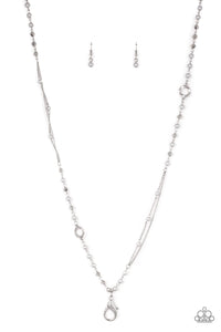 Paparazzi VINTAGE VAULT "Really Refined" Silver Lanyard Necklace & Earring Set Paparazzi Jewelry