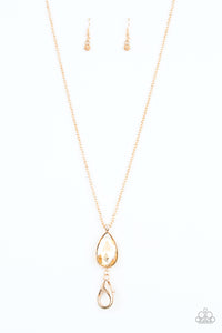 Paparazzi "Elite Shine" Gold Lanyard Necklace & Earring Set Paparazzi Jewelry