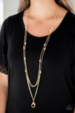 Paparazzi "Sparkle Of The Day" Gold Lanyard Necklace & Earring Set Paparazzi Jewelry