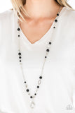 Paparazzi "Make An Appearance" Black Lanyard Necklace & Earring Set Paparazzi Jewelry