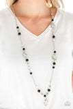 Paparazzi "Serenely Springtime" Black Lanyard Necklace & Earring Set Paparazzi Jewelry