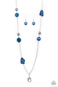 Paparazzi "Royal Roller" Blue Lanyard Necklace & Earring Set Paparazzi Jewelry