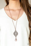 Paparazzi "Totally Worth The TASSEL" Copper Lanyard Necklace & Earring Set Paparazzi Jewelry