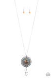 Paparazzi VINTAGE VAULT "So Solar" Brown Lanyard Necklace & Earring Set Paparazzi Jewelry