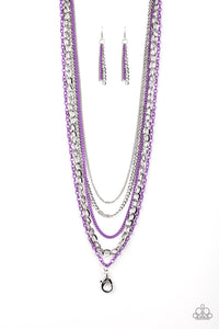 Paparazzi "Industrial Vibrance" Purple Lanyard Necklace & Earring Set Paparazzi Jewelry