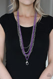 Paparazzi "Industrial Vibrance" Purple Lanyard Necklace & Earring Set Paparazzi Jewelry