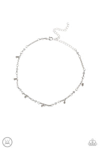 Paparazzi "What a Stunner" White Choker Necklace & Earring Set Paparazzi Jewelry