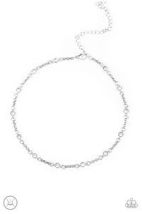 Paparazzi "Stunningly Stunning" White Choker Necklace & Earring Set Paparazzi Jewelry