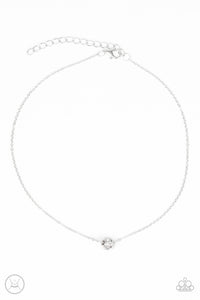 Paparazzi "Modest Shine" White Choker Necklace & Earring Set Paparazzi Jewelry