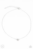 Paparazzi "Modest Shine" White Choker Necklace & Earring Set Paparazzi Jewelry