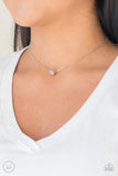 Paparazzi "Modest Shine" White Choker Necklace & Earring Set Paparazzi Jewelry