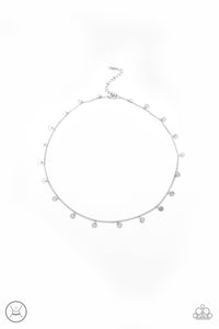 Paparazzi "CHIME A Little Brighter" Silver Disc Choker Necklace & Earring Set Paparazzi Jewelry