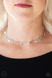 Paparazzi "CHIME A Little Brighter" Silver Disc Choker Necklace & Earring Set Paparazzi Jewelry