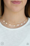 Paparazzi "CHIME A Little Brighter" Gold Disc Choker Necklace & Earring Set Paparazzi Jewelry