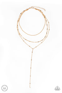 Paparazzi "Think Like A Minimalist" Gold Choker Necklace & Earring Set Paparazzi Jewelry