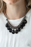 Paparazzi VINTAGE VAULT "Fashionista Flair" Black Necklace & Earring Set Paparazzi Jewelry