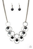 Paparazzi VINTAGE VAULT "Ask and You SHELL Receive" Black Necklace & Earring Set Paparazzi Jewelry