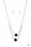Paparazzi VINTAGE VAULT "Colorfully Charming" Black Necklace & Earring Set Paparazzi Jewelry
