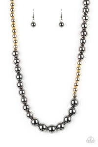 Paparazzi VINTAGE VAULT "Power To The People" Black Necklace & Earring Set Paparazzi Jewelry