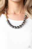 Paparazzi VINTAGE VAULT "Power To The People" Black Necklace & Earring Set Paparazzi Jewelry