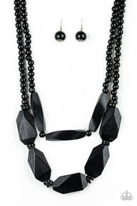 Paparazzi "Tropical Heat Wave" Black Necklace & Earring Set Paparazzi Jewelry