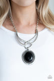 Paparazzi "Divide and RULER" Black Necklace & Earring Set Paparazzi Jewelry