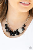 Paparazzi VINTAGE VAULT "Treasure Shore" Black Necklace & Earring Set Paparazzi Jewelry