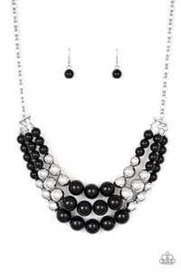 Paparazzi VINTAGE VAULT "Dream Pop" Black Necklace & Earring Set Paparazzi Jewelry