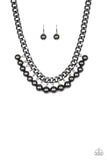 Paparazzi VINTAGE VAULT "Get Off My Runway" Black Necklace & Earring Set Paparazzi Jewelry