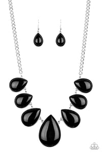 Paparazzi "Drop Zone" Black Necklace & Earring Set Paparazzi Jewelry