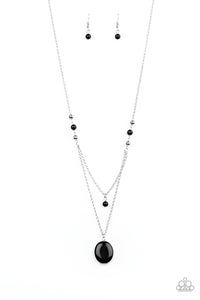 Paparazzi VINTAGE VAULT "Time To Hit The ROAM" Black Necklace & Earring Set Paparazzi Jewelry