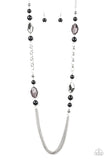 Paparazzi VINTAGE VAULT "Marina Majesty" Black Necklace & Earring Set Paparazzi Jewelry