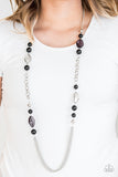 Paparazzi VINTAGE VAULT "Marina Majesty" Black Necklace & Earring Set Paparazzi Jewelry