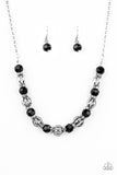 Paparazzi VINTAGE VAULT "Metro Majestic" Black Necklace & Earring Set Paparazzi Jewelry