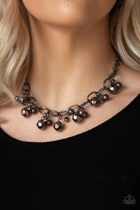 Paparazzi VINTAGE VAULT "Malibu Movement" Black Necklace & Earring Set Paparazzi Jewelry