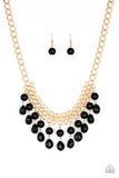Paparazzi VINTAGE VAULT "5th Avenue Fleek" Black Necklace & Earring Set Paparazzi Jewelry