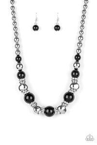 Paparazzi VINTAGE VAULT "Hollywood HAUTE Spot" Black Necklace & Earring Set Paparazzi Jewelry