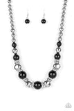 Paparazzi VINTAGE VAULT "Hollywood HAUTE Spot" Black Necklace & Earring Set Paparazzi Jewelry