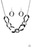 Paparazzi "Capital Contour" Black Necklace & Earring Set Paparazzi Jewelry