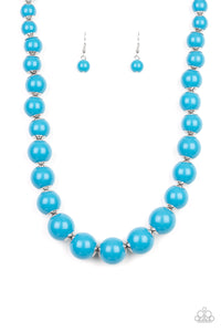 Paparazzi VINTAGE VAULT "Everyday Eye Candy" Blue Necklace & Earring Set Paparazzi Jewelry