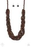 Paparazzi "Tahiti Tropic" FASHION FIX Brown Necklace & Earring Set Paparazzi Jewelry