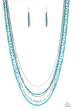 Paparazzi "Industrial Vibrance" Blue Necklace & Earring Set Paparazzi Jewelry